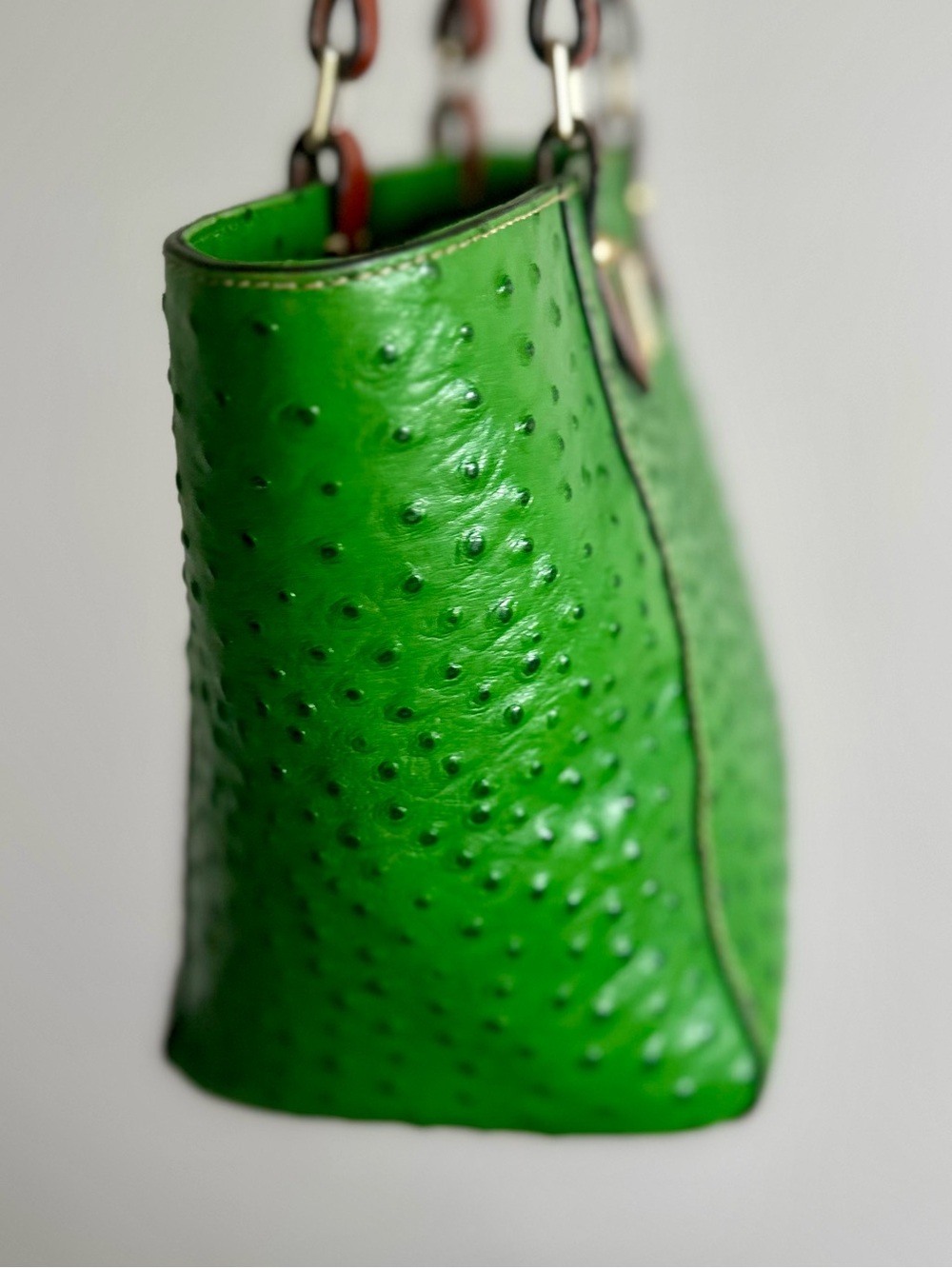 Dooney & Bourke Kelly Green Ostrich Tote - Picture 5 of 16